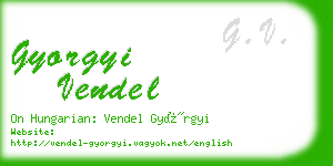 gyorgyi vendel business card